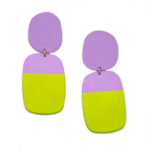 Lavender Lime Drop Earrings