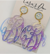 Monogrammed Druzy Earrings