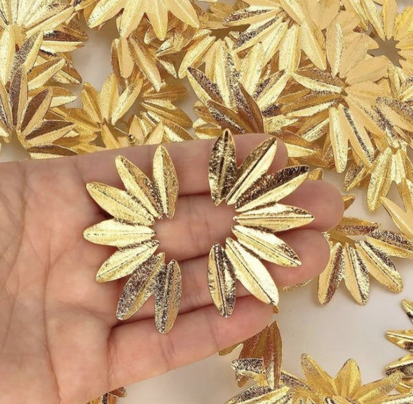 Gold Plated Fan Earrings