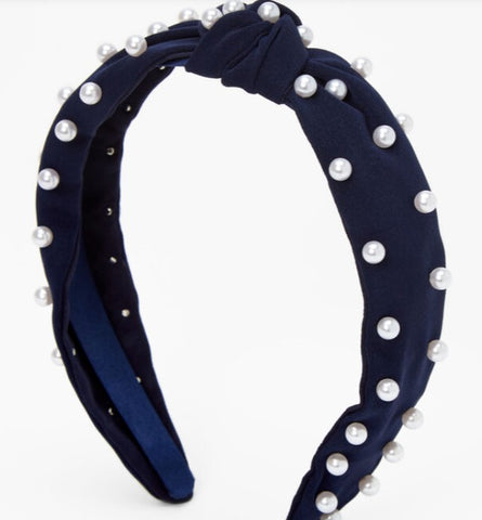 Navy Pearl Headband