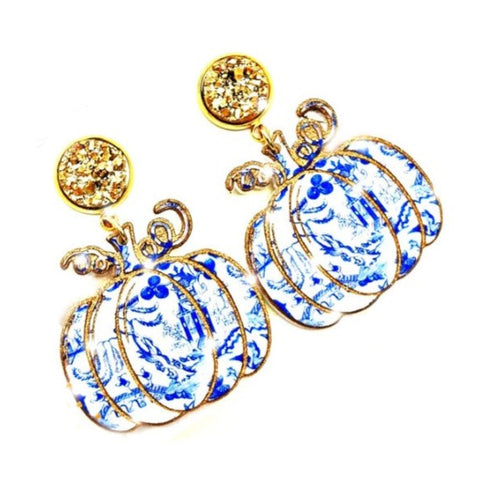 Chinoiserie Pumpkin Earrings