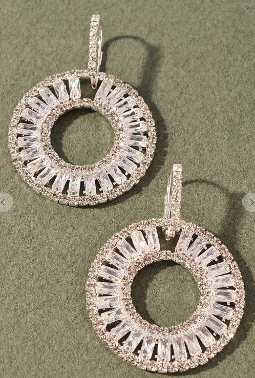 Clear Circle Rhinestone Earrings