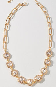 Rhinestone Gold Chain Necklace