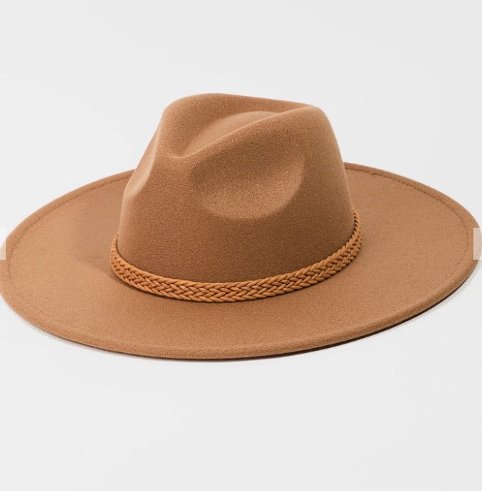 Tan Rope Strap Fedora