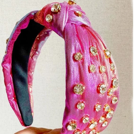Pink Metallic Rhinestone Headband