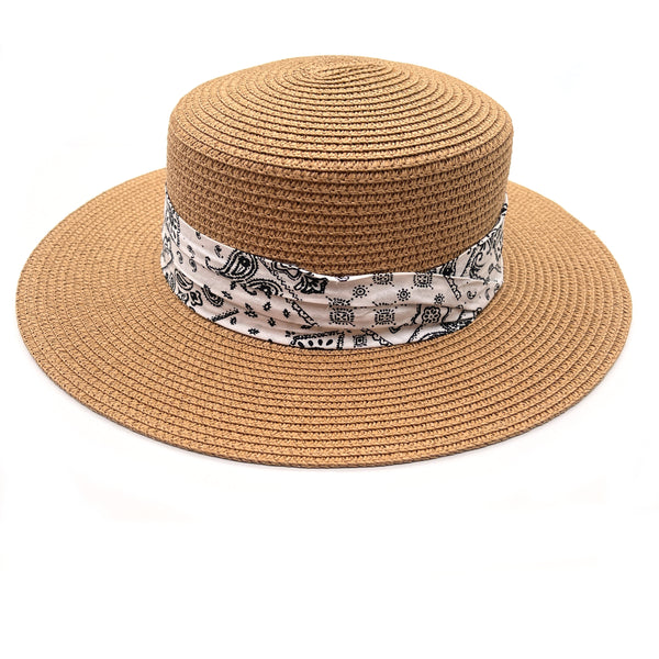 Bandana Print Straw Hat