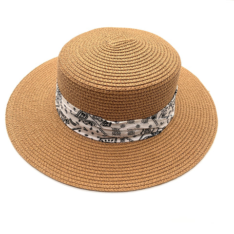 Bandana Print Straw Hat